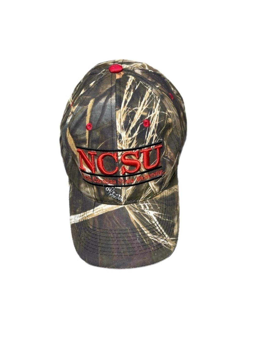 90s The Game NC STATE Wolfpack Embroidered Camo Hat